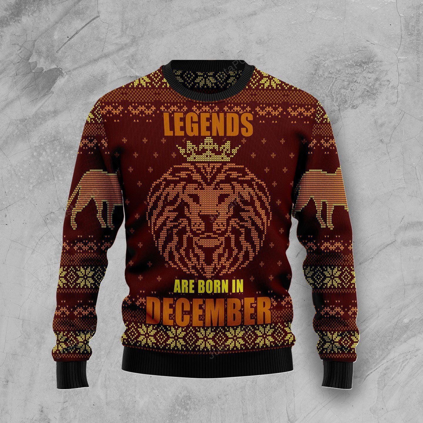 Legends Are Born In December Ugly Christmas Sweater Adult 3D Funny Matching for family