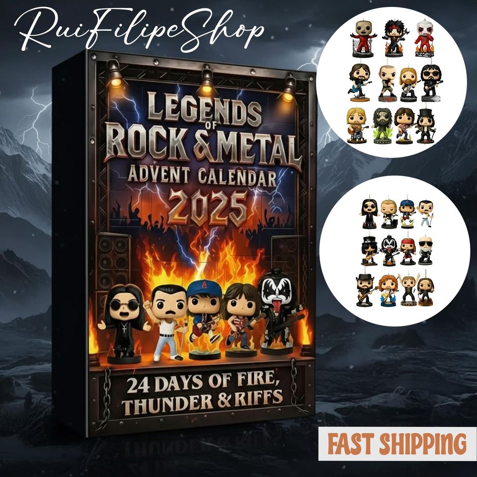 Legends of Rock and Metal Advent Calendar, Acrylic 24 Days of Fire, Thunder Riffs Advent Calendar