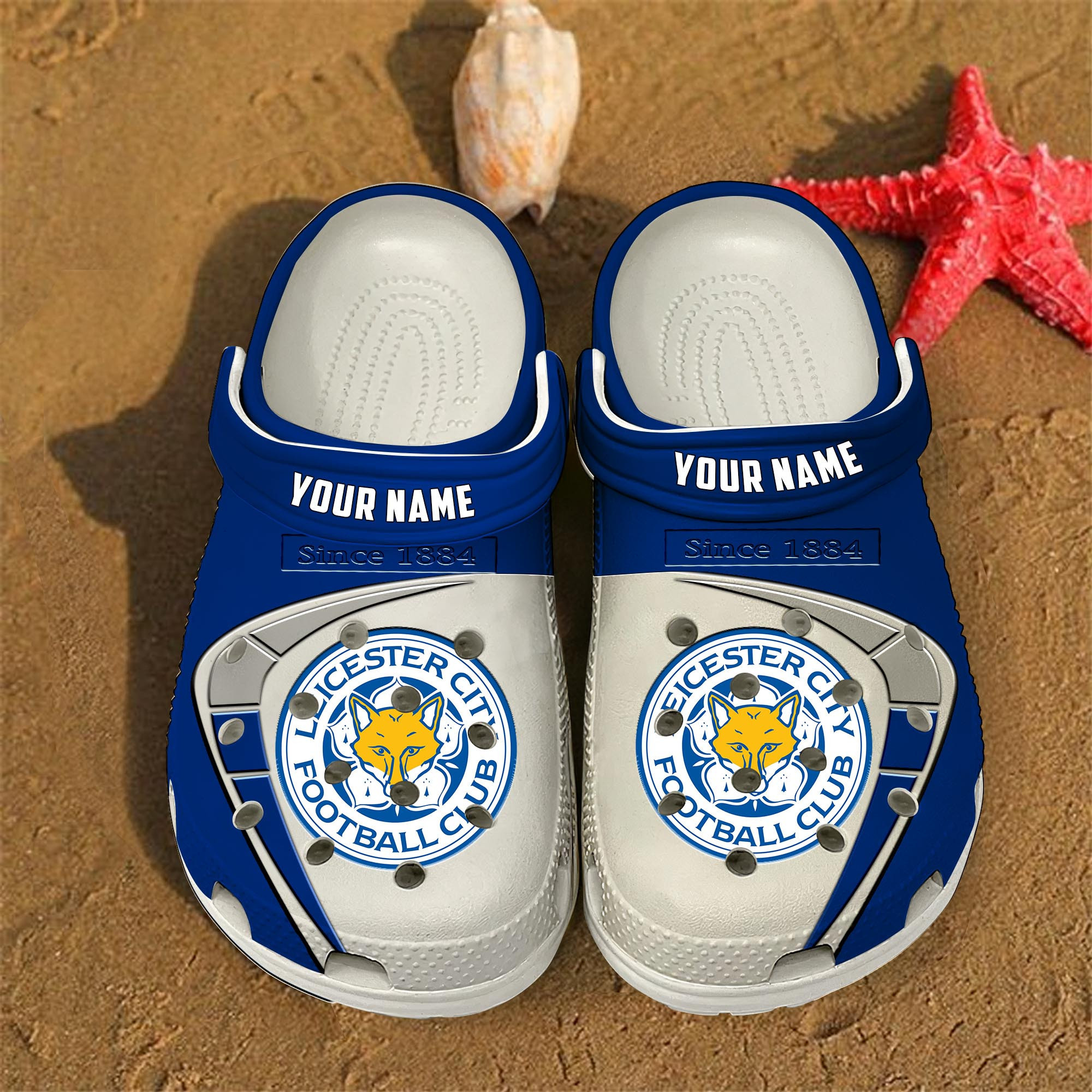 Leicester City EPL Crocs Crocband Clogs Shoes Comfortable For Men Women and Kids