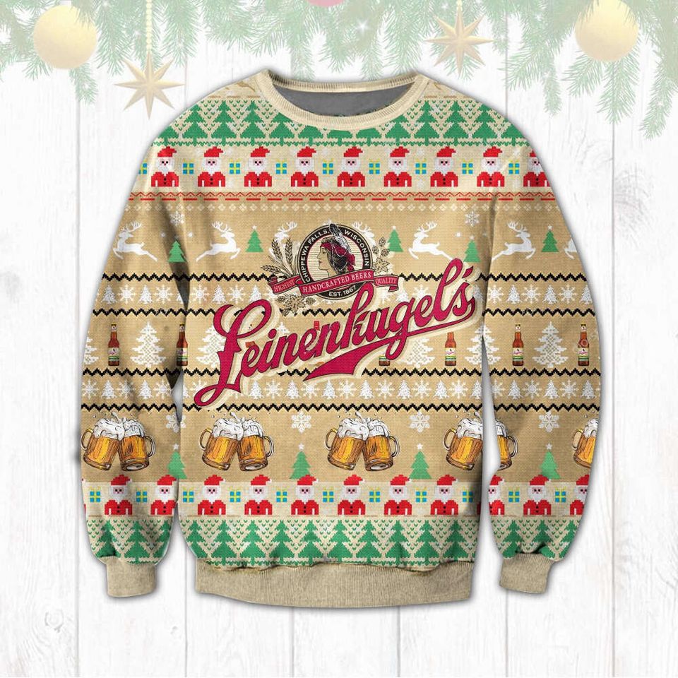 Leinenkagel's Beer Ugly Christmas Sweater, Beer Lover Ugly Sweater
