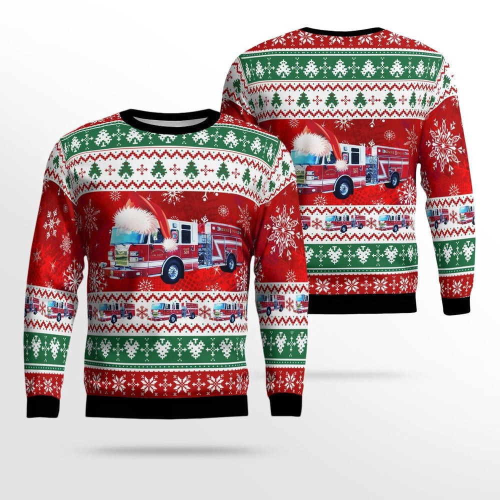 Lenoir North Carolina Collettsville Fire Rescue AOP Ugly Sweater Christmas Unisex Sweaters Gift For Christmas