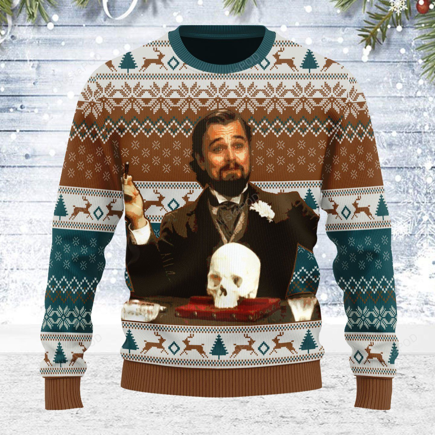 Leo Dicaprio Django Unchained Ugly Christmas Sweater Adult 3D Funny Matching for family