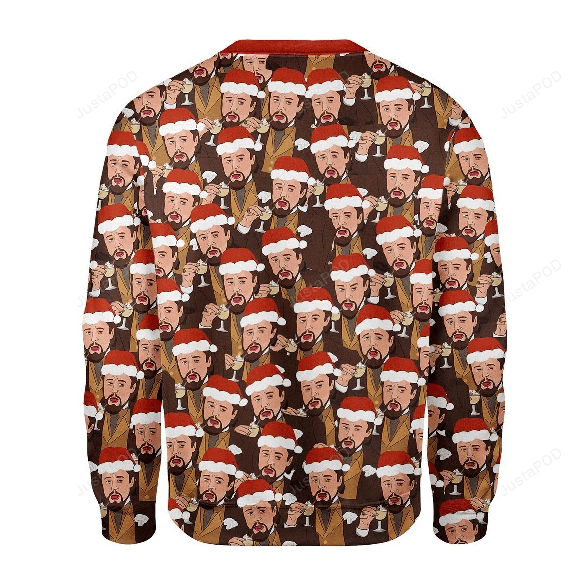 Leo Laughing Meme Ugly Christmas Sweater Adult 3D Funny Matching for family
