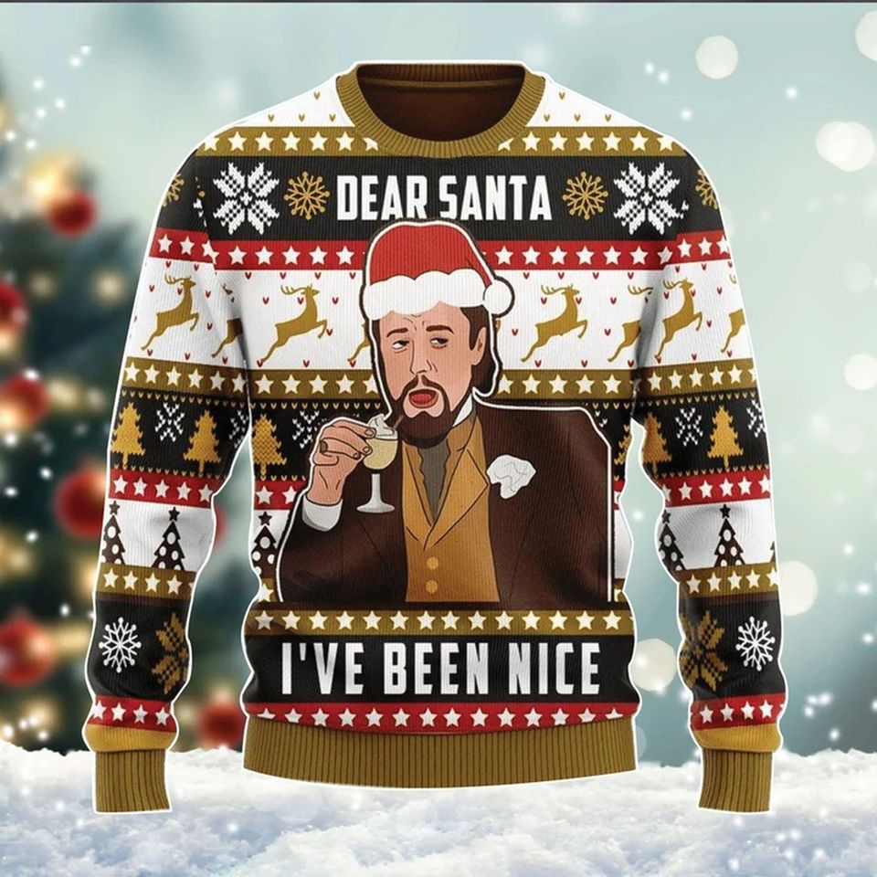 Leo Meme Xmas Sweater, Leonardo Dicaprio Laughing Meme Sweatshirt