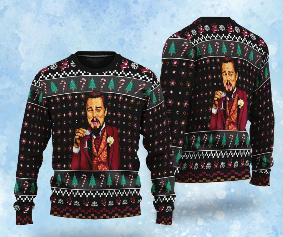 Leo-nardo Dica-prio Laughing Meme Ugly Xmas Sweater, Leo Meme