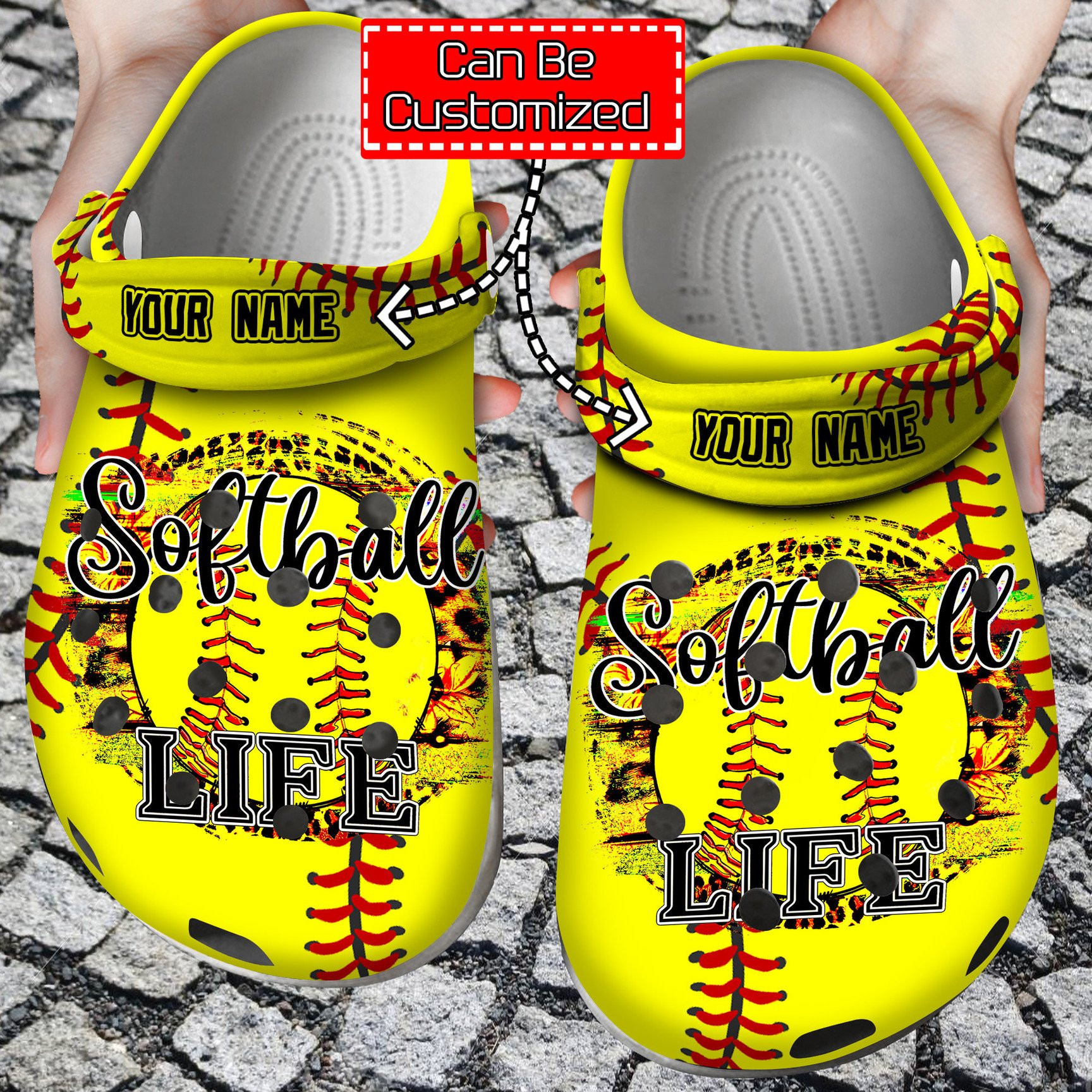 Leoaprd Softball Life clog Shoes Custom