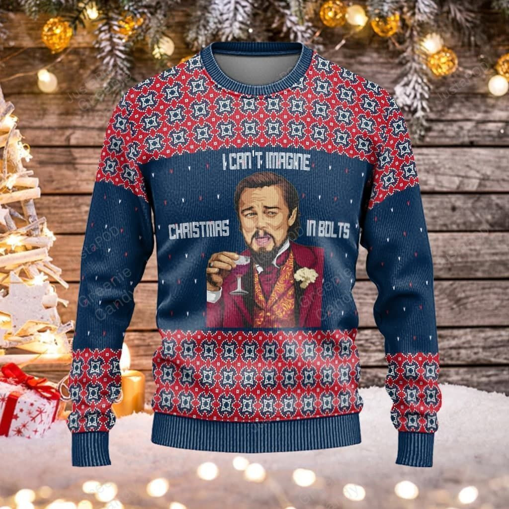 Leonardo Dicaprio Django Unchained I Can'T Imagine Christmas In Bolts Ugly Christmas Sweater Adult 3D Funny Matching for family - Image 3