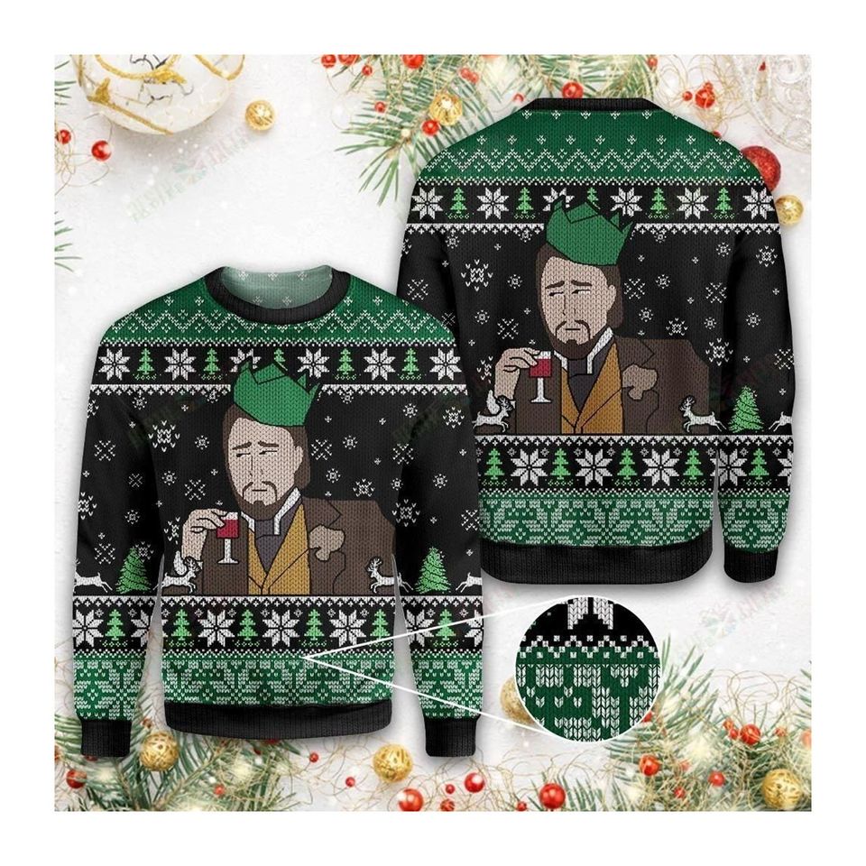 Leonardo DiCaprio Meme Christmas Ugly 3D Sweater