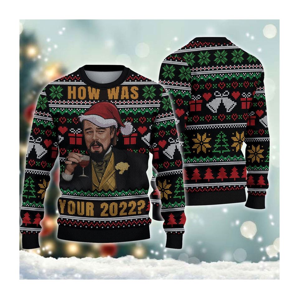 Leonardo DiCaprio Meme Christmas Ugly  3D Sweater