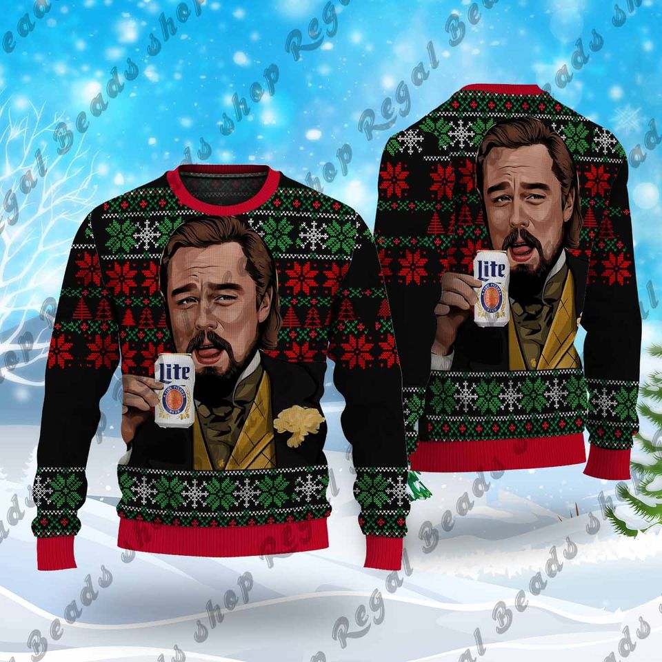 Leonardo DiCaprio Ugly Christmas Sweater, Ugly Christmas Sweater