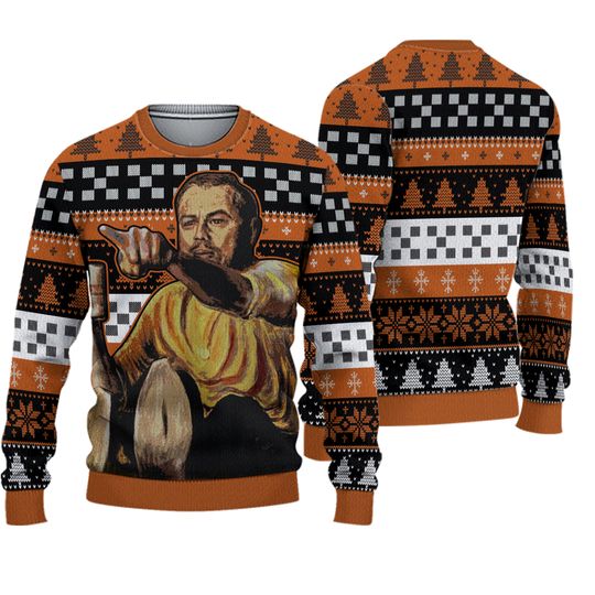 Leonardo Pointing Meme Ugly Christmas Sweater, Leonardo DiCaprio Ugly Christmas 3D Sweater - Image 2