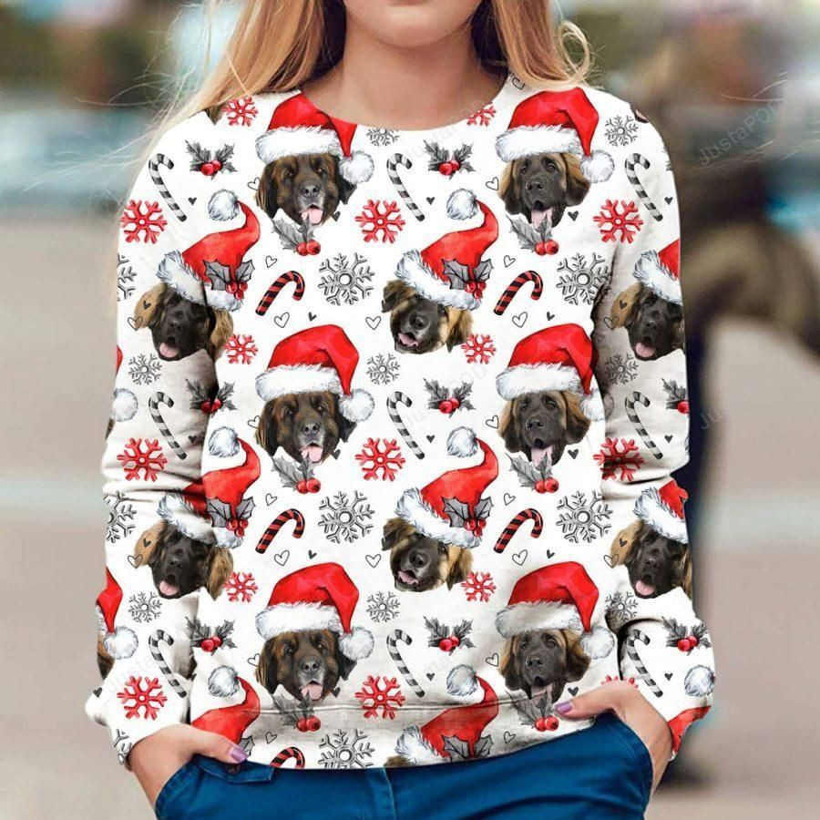 Leonberger Xmas Decor Ugly Christmas Sweater Adult 3D Funny Matching for family