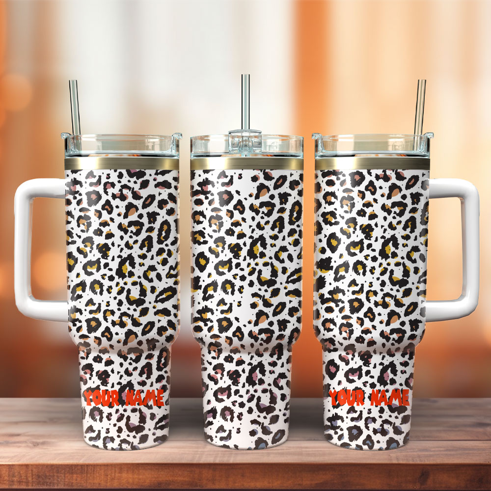 Leopard Artwork Custom Stanley Cup 40 oz 30 oz Tumbler With HandleTVC2301244