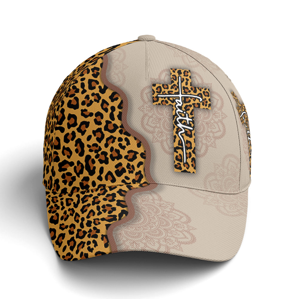 Leopard Crossover Faith Mandala Style Baseball Cap Trucker Hats Custom Hats Gifts For Men & Women