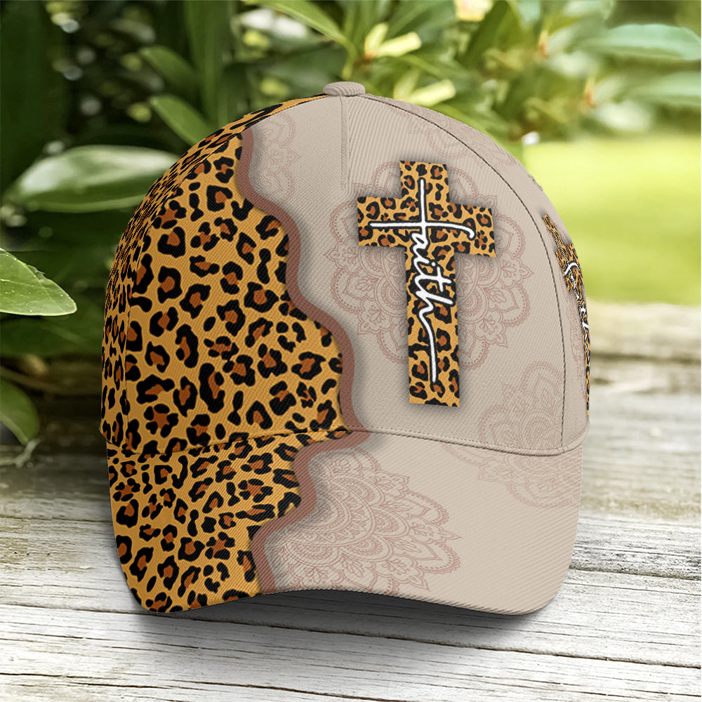Leopard Crossover Faith Mandala Style Baseball Cap Trucker Hats Custom Hats Gifts For Men & Women
