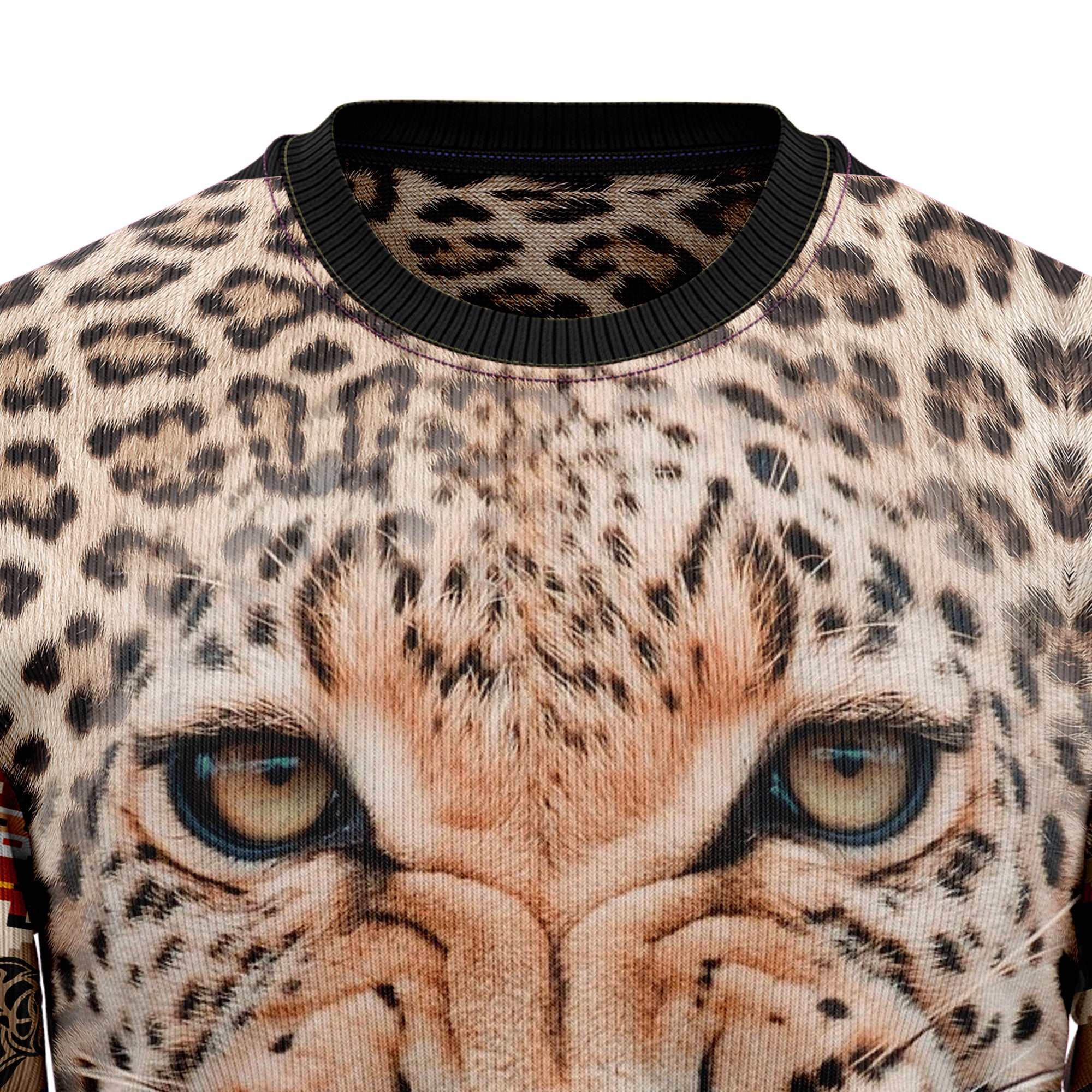 Leopard Cute Face Ugly Christmas Sweater - Image 2