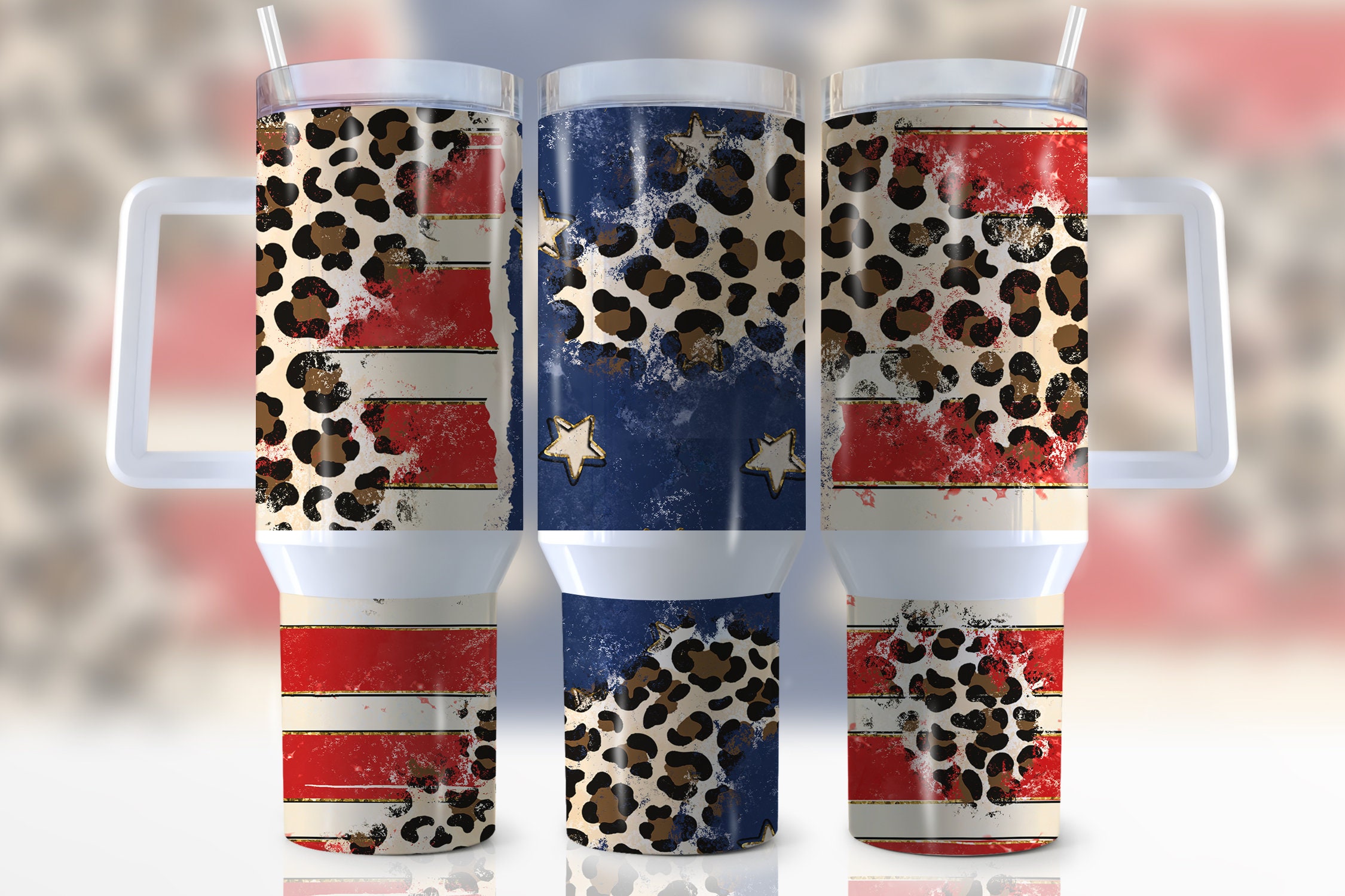 Leopard Print American Flag Custom Stanley Cup 40 oz 30 oz Tumbler With HandleTVC2301952