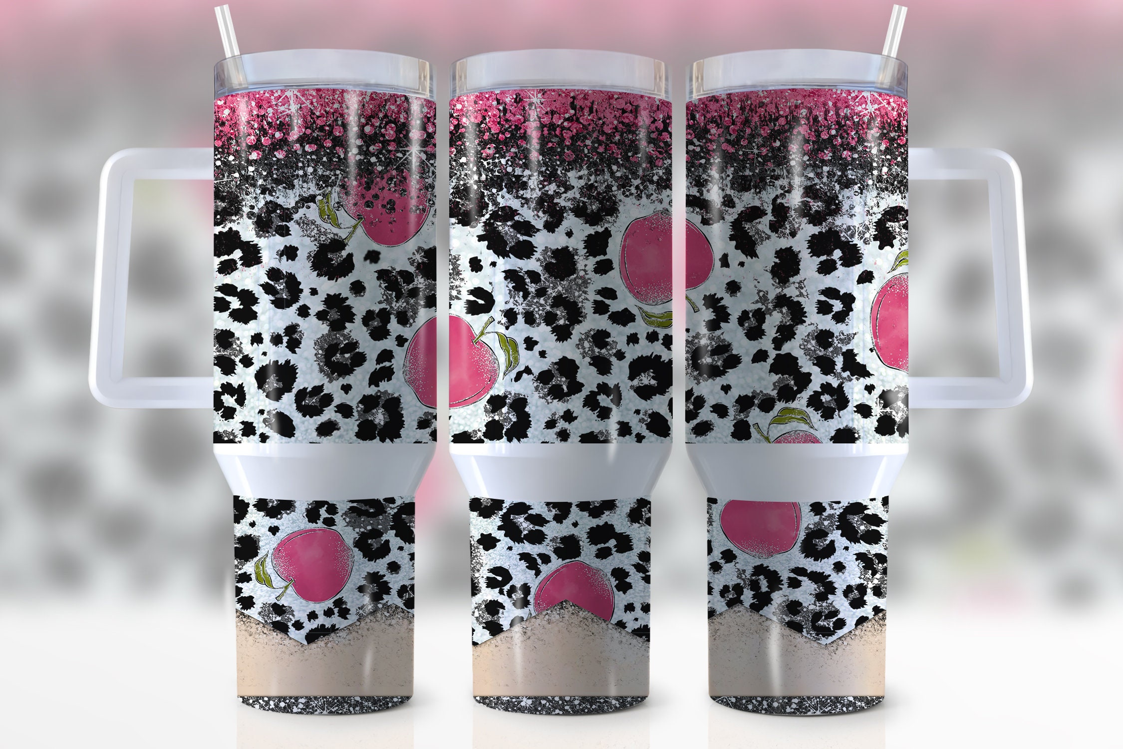 Leopard Print Glitter Pencil Back To School Custom Stanley Cup 40 oz 30 oz Tumbler With HandleTVC2301948