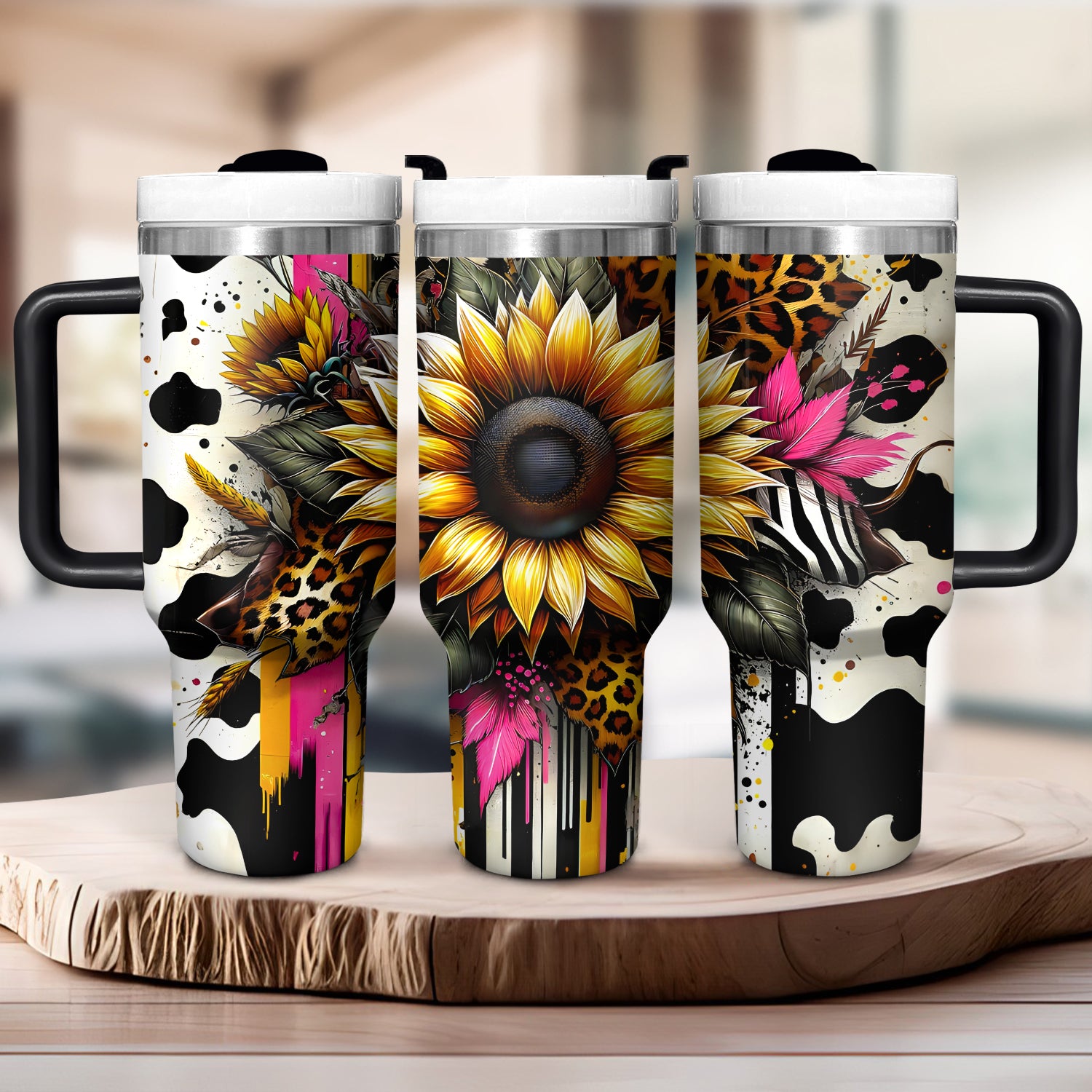 Leopard Sunflower Custom Stanley Cup 40 oz 30 oz Tumbler With HandleTVC2301722