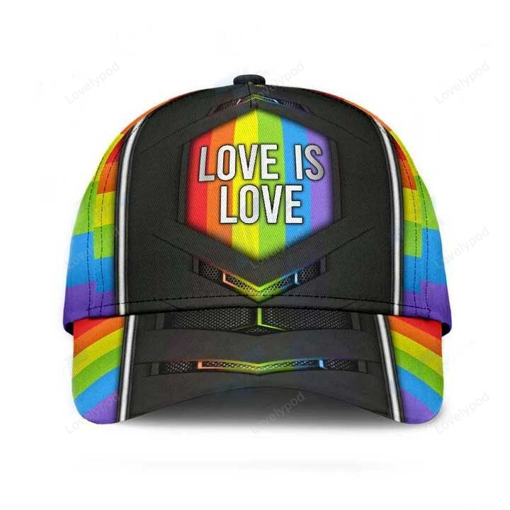 Lesbian Pride Baseball Cap, Rainbow Cap, Love Is Love Pride Cap, Couple Gaymer Gifts Trucker Hats Custom Hats Gifts For Men & Women