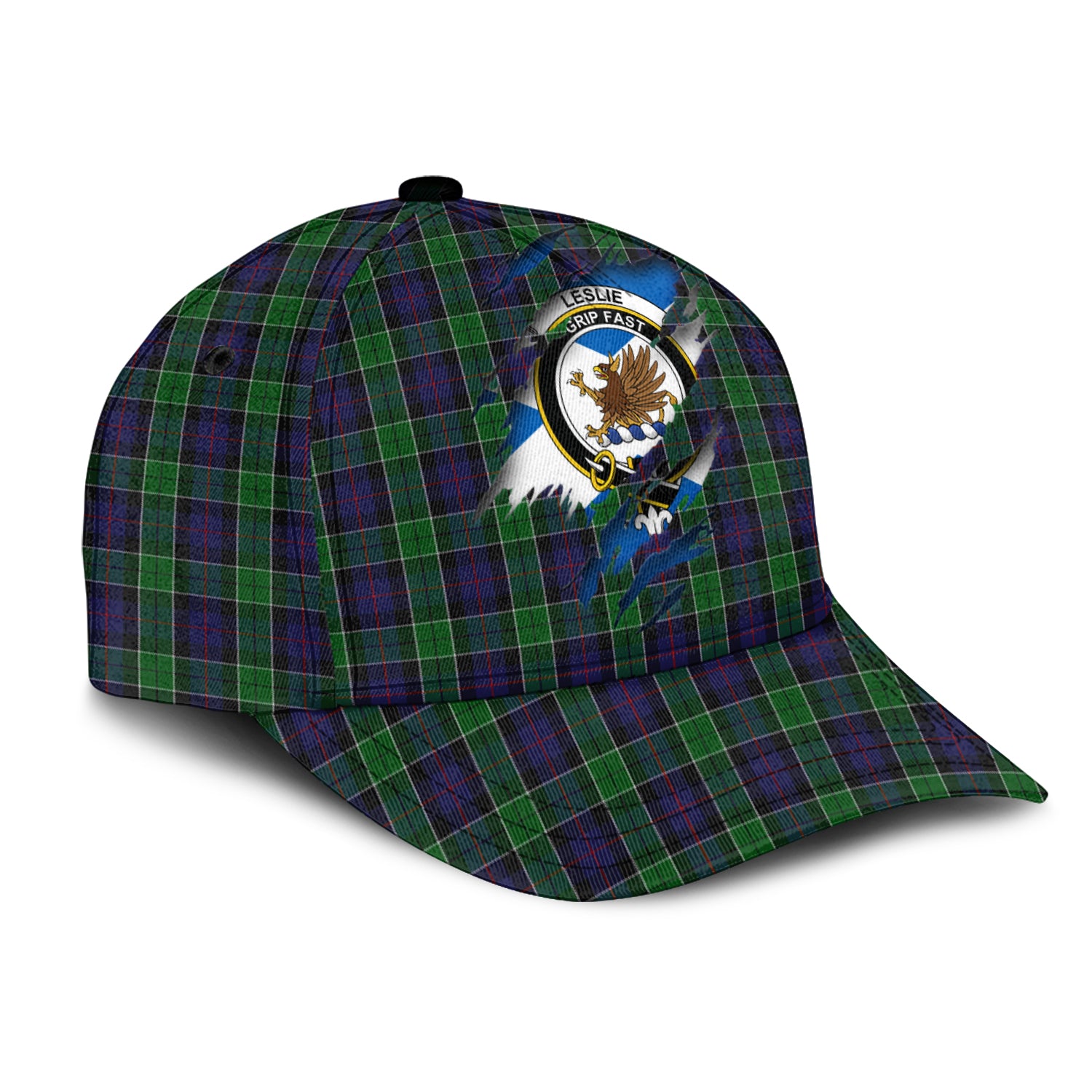 Leslie Hunting Tartan Plaid Cap, Family Crest In Me Style Tartan Baseball Cap TS23 Trucker Hats Custom Hats Gifts For Men & Women