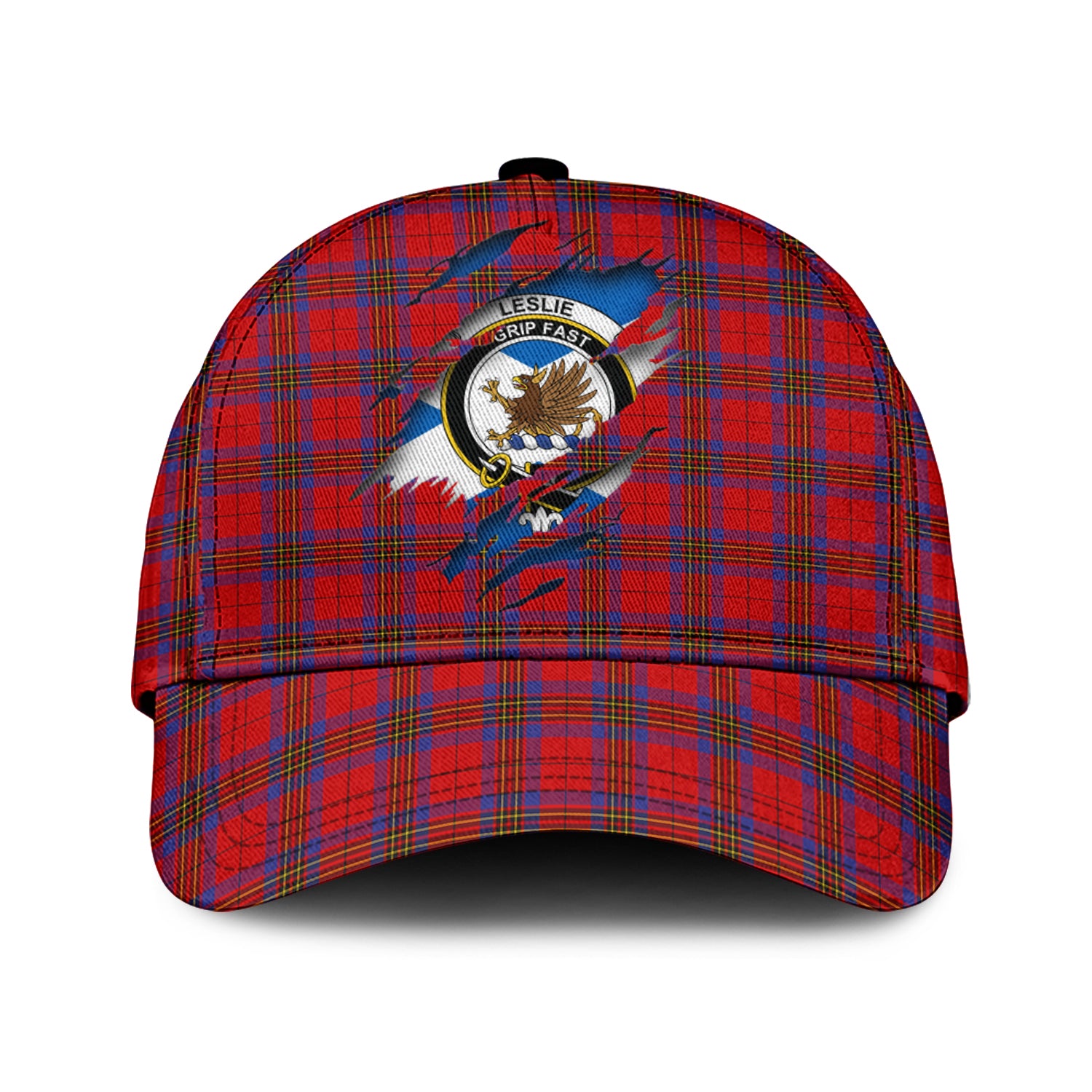 Leslie Modern Tartan Plaid Cap, Family Crest In Me Style Tartan Baseball Cap TS23 Trucker Hats Custom Hats Gifts For Men & Women
