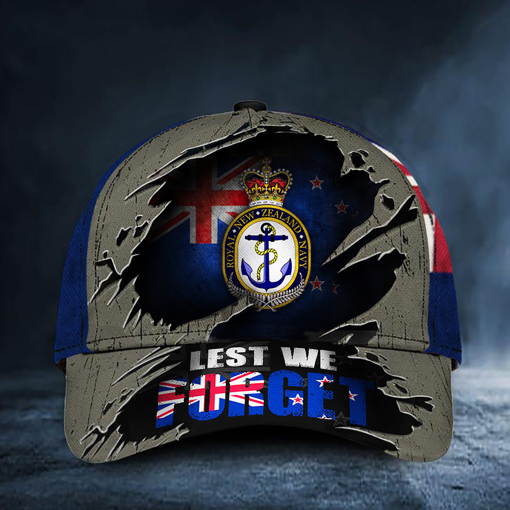 Lest We Forget New Zealand Flag Hat Navy Veterans Mens Patriotic Hat Memorial Gifts Hat Classic Cap Trucker Hats Custom Hats Gifts For Men & Women