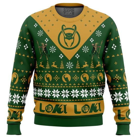 Let Earth Receive Her King Lokis Ugly Christmas Sweater, Christmas Sweater - Image 6
