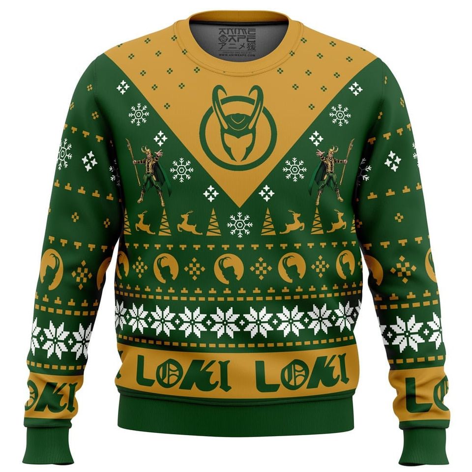 Let Earth Receive Her King Lokis Ugly Christmas Sweater, Christmas Sweater