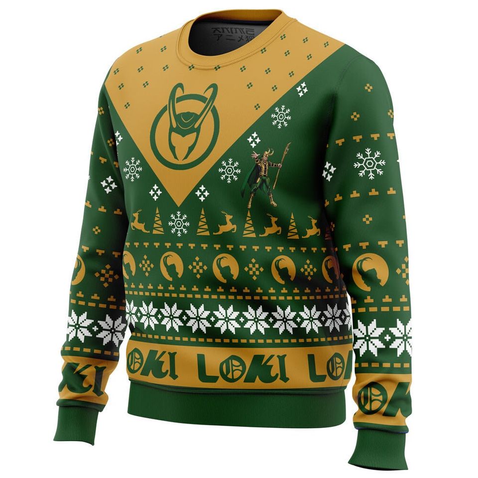 Let Earth Receive Her King Lokis Ugly Christmas Sweater, Christmas Sweater - Image 2