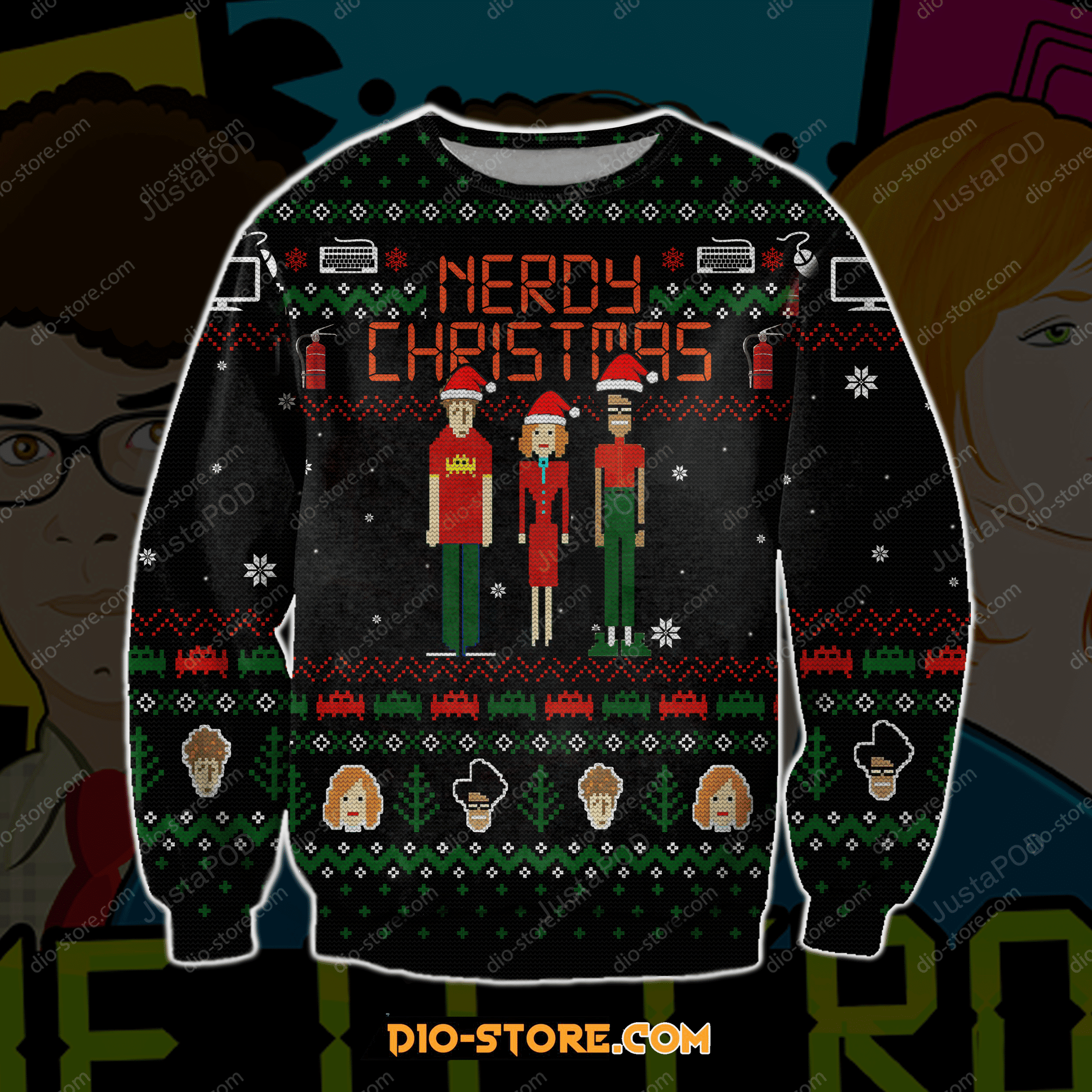 Let It Crowd Ugly Christmas Sweater Adult 3D Funny Matching for family