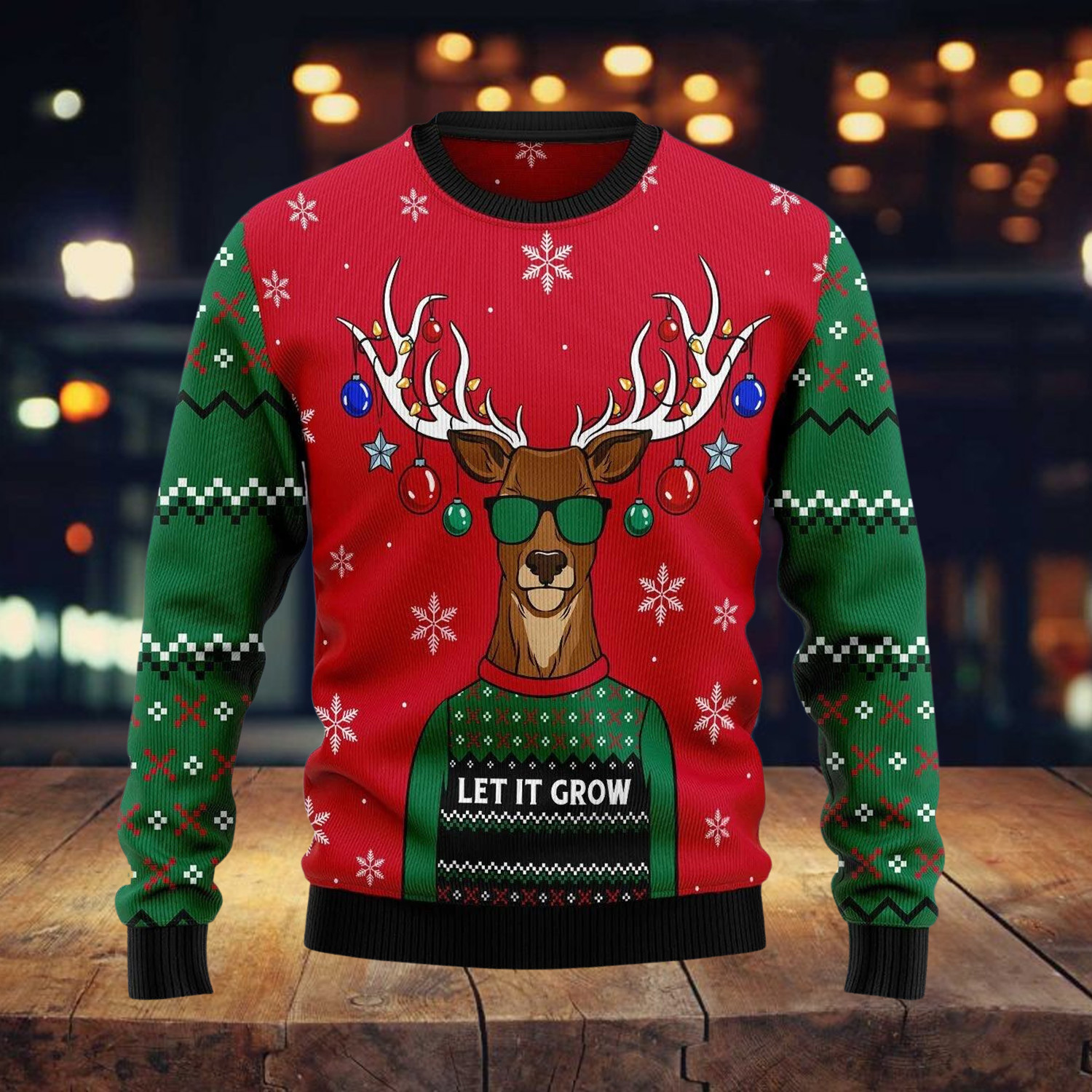Let It Glow Christmas Ugly Christmas Sweater Adult 3D Funny Matching for family - Image 3