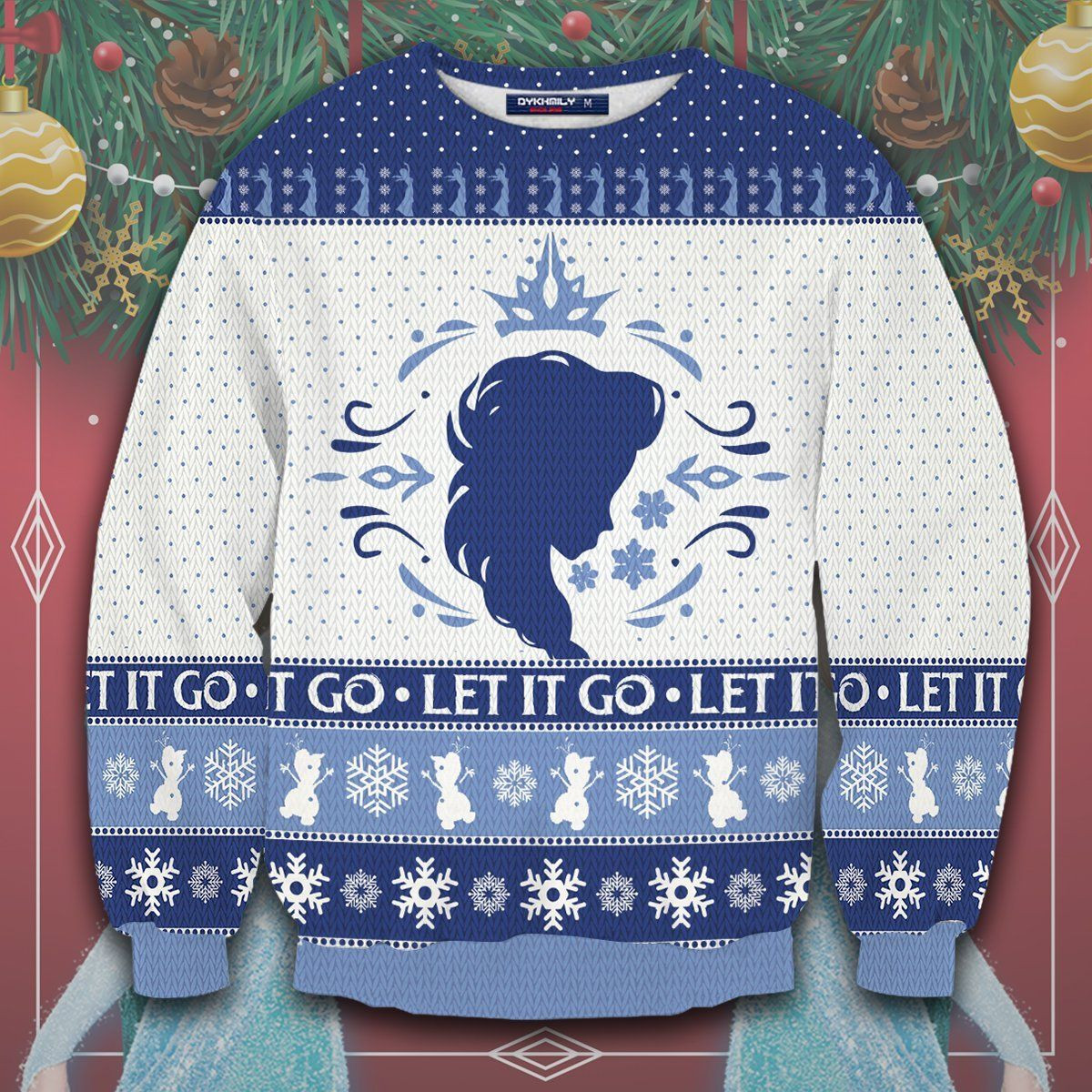 Let It Go Elsa Ugly Christmas Sweater Adult 3D Funny Matching for family