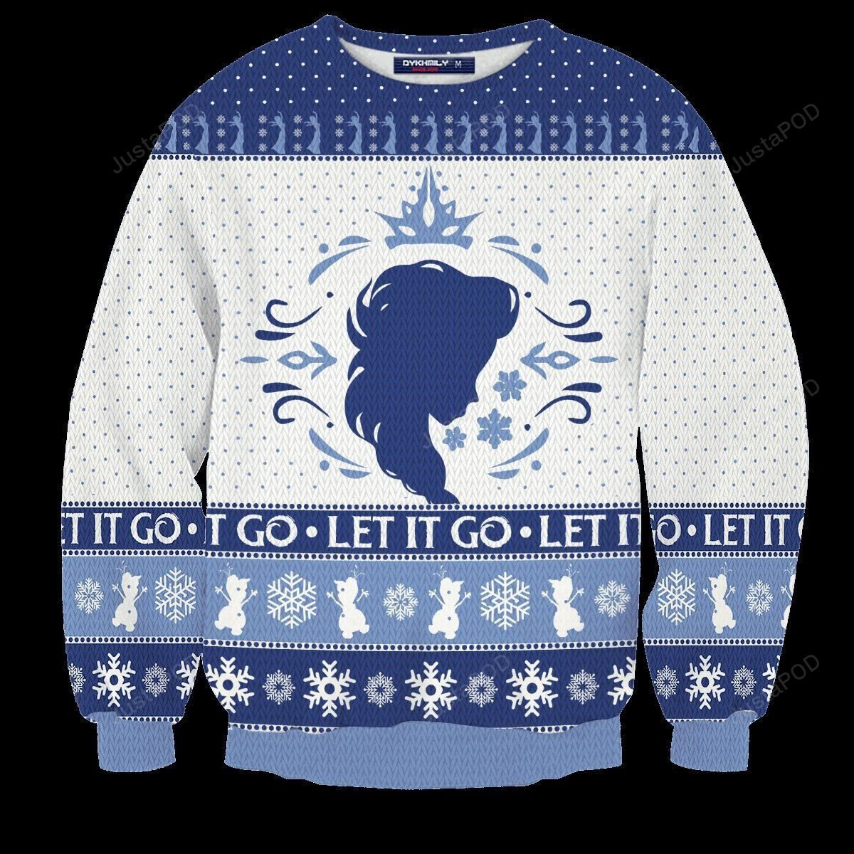 Let It Go Elsa Ugly Christmas Sweater Adult 3D Funny Matching for family