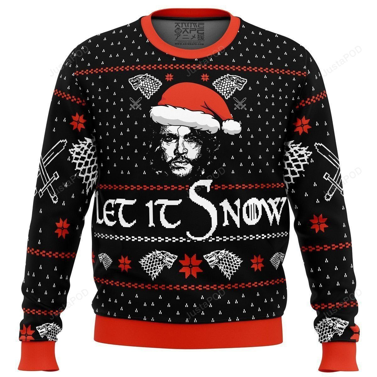 Let It Snow Jon Game Of Thrones Ugly Christmas Sweater Adult 3D Funny Matching for family