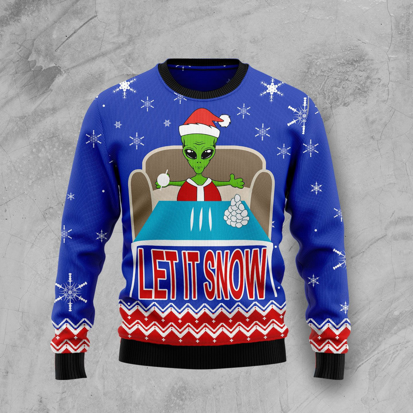 Let It Snow Ugly Christmas Sweater Adult 3D Funny Matching for family