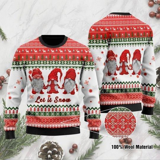 Let It Snow Ugly Christmas Sweater Adult 3D Funny Matching for family