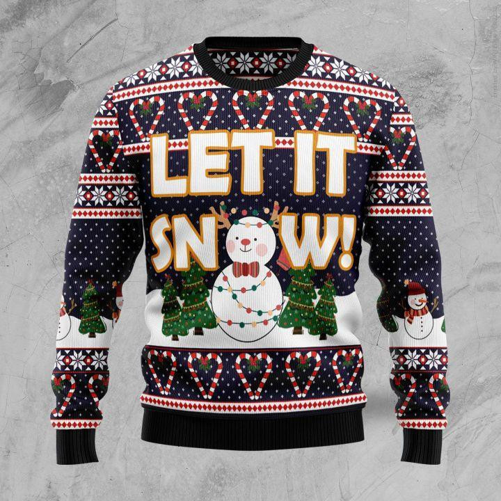 Let It Snow Ugly Christmas Sweater Adult 3D Funny Matching for family