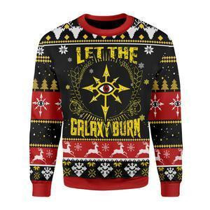 Let The Galaxy Burn Ugly Christmas Sweater Adult 3D Funny Matching for family