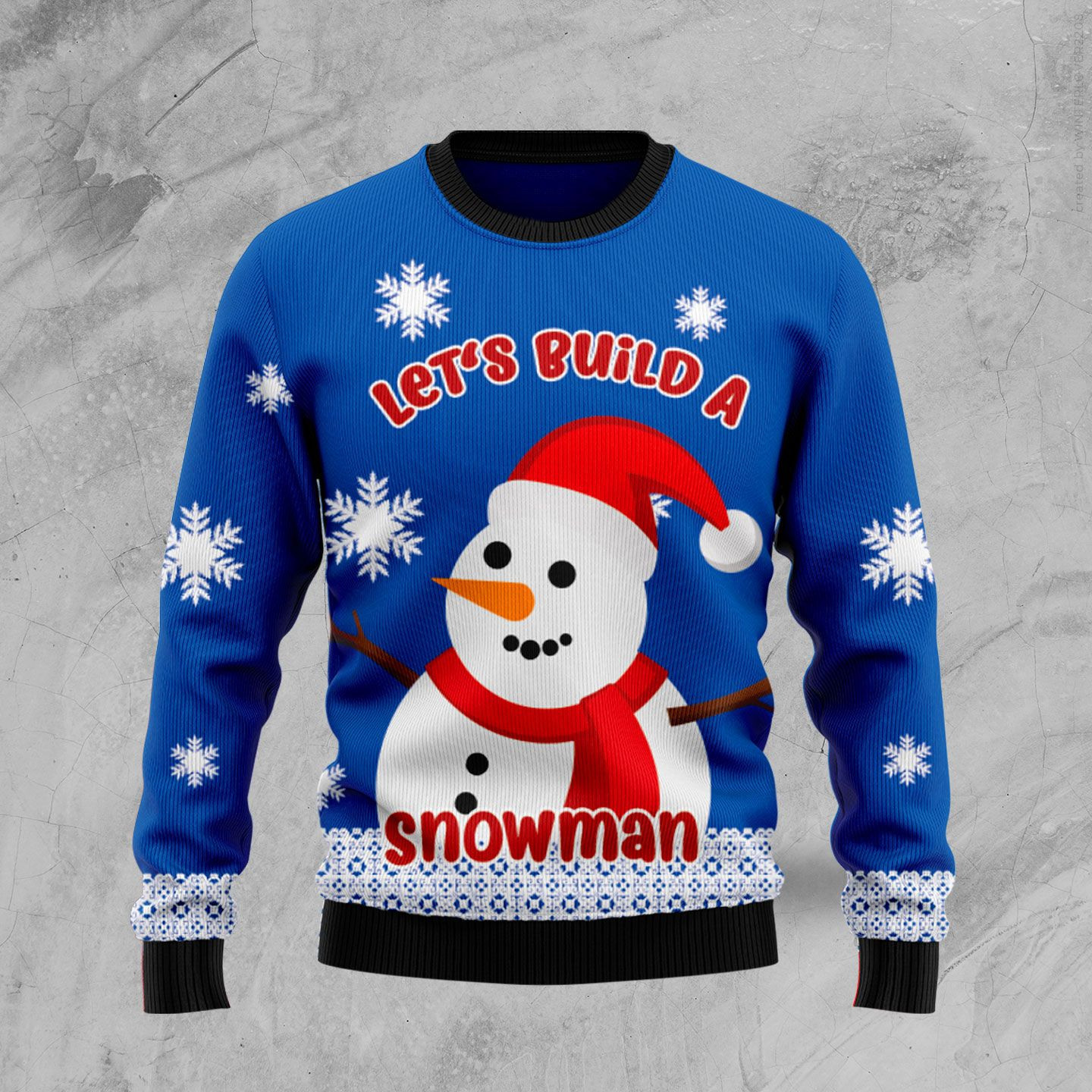 Lets Build A Snowman Ugly Christmas Sweater Adult 3D Funny Matching for family