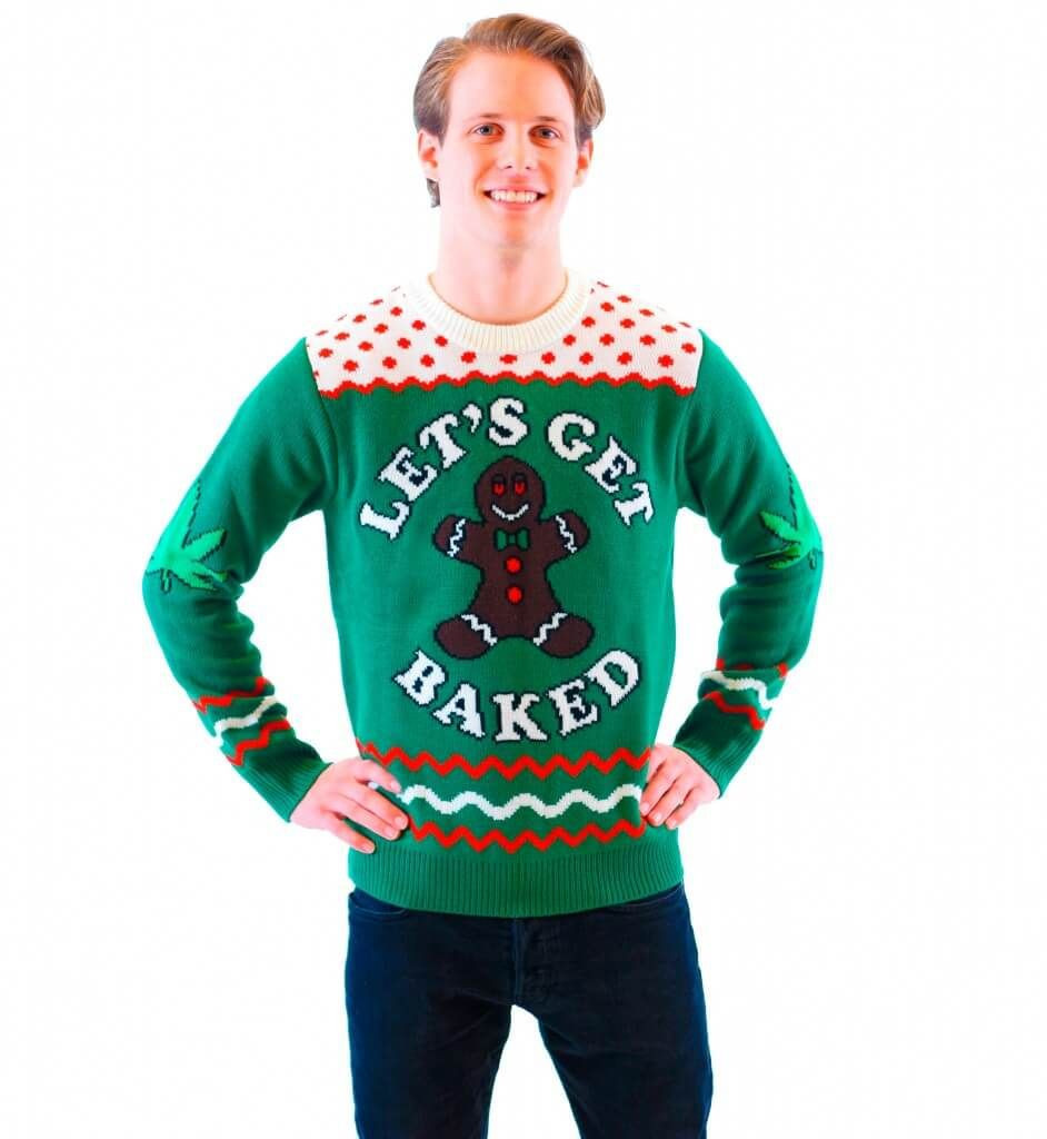 Let'S Get Baked Happy Gingerbread For Unisex Ugly Christmas Sweater Adult 3D Funny Matching for family