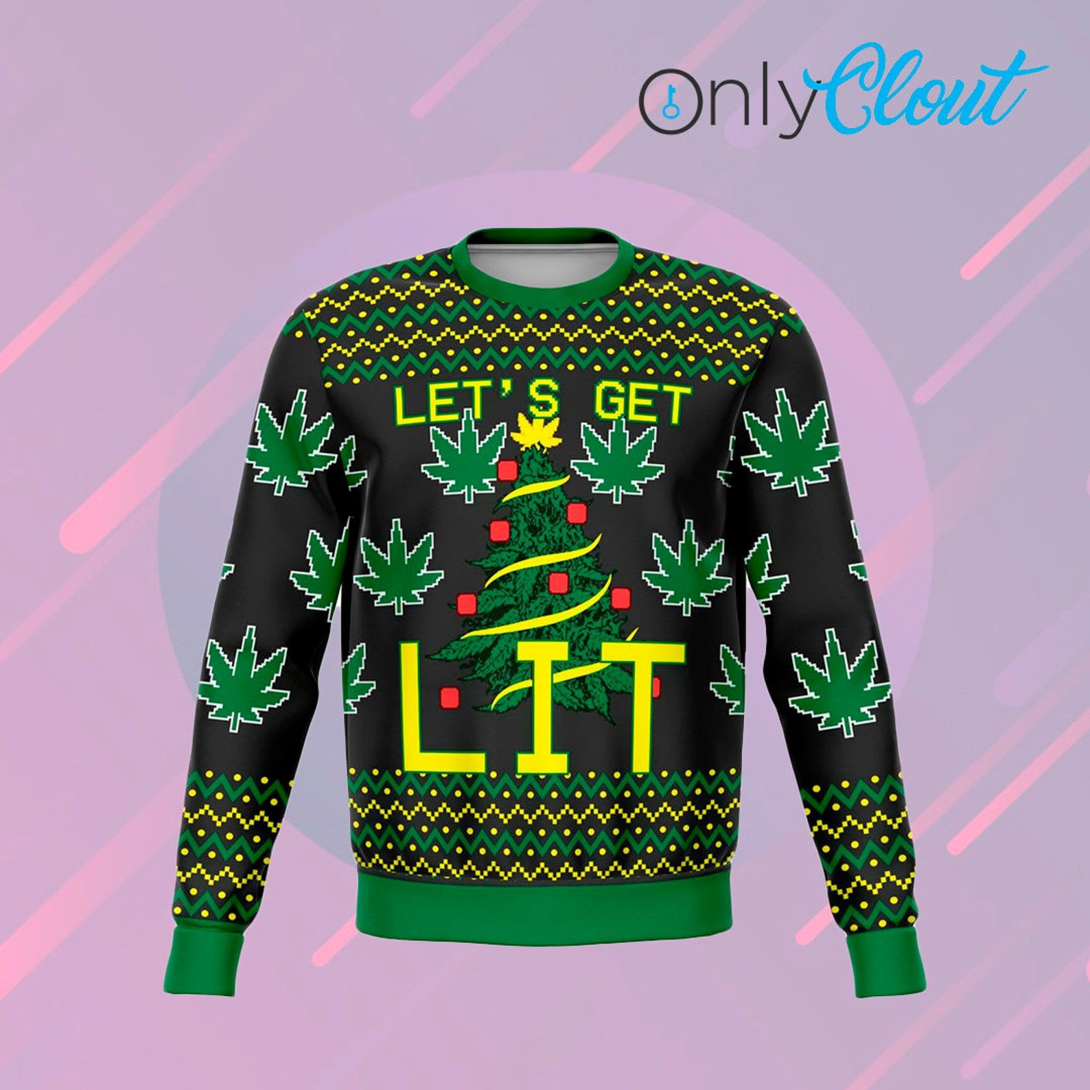 Lets Get Lit Funny Ugly Christmas Sweater Adult 3D Funny Matching for family