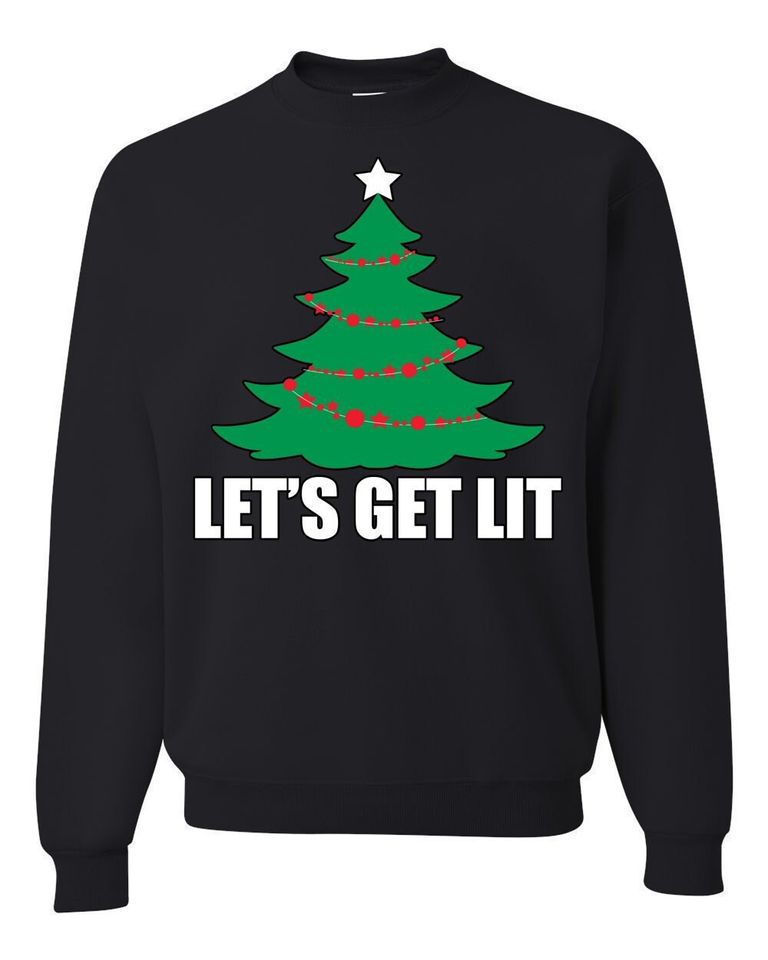 Let's Get Lit Ugly Christmas Sweater