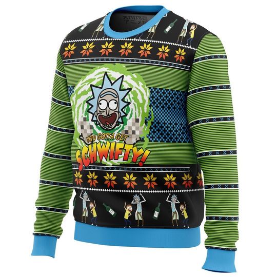 Let's get schwif! Rick and Rickandmorty Ugly Christmas Sweater, Christmas Gift - Image 6