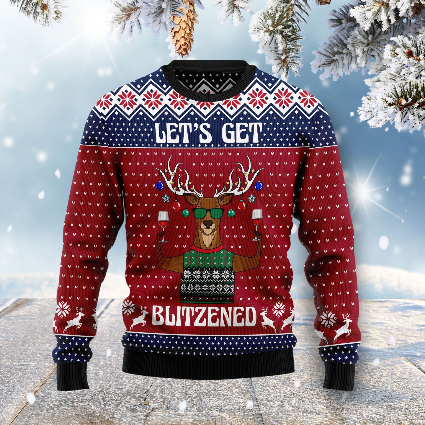 Lets Get Slouchy Ugly Christmas Sweater Adult 3D Funny Matching for family