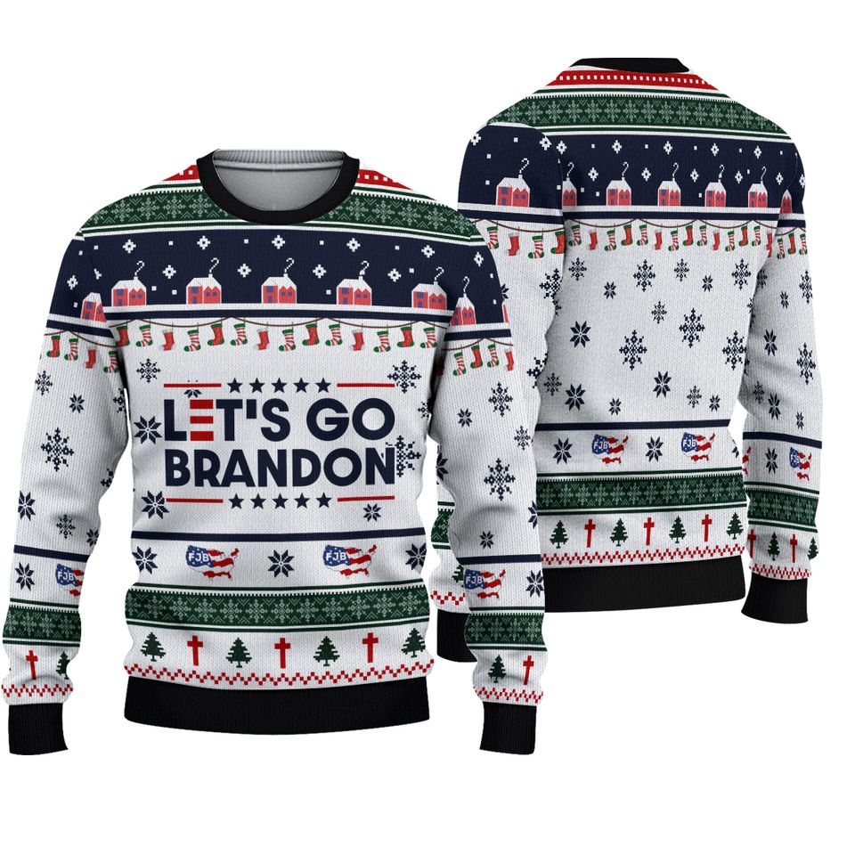 Let's Go Brandon FJB Christmas 3D Sweater
