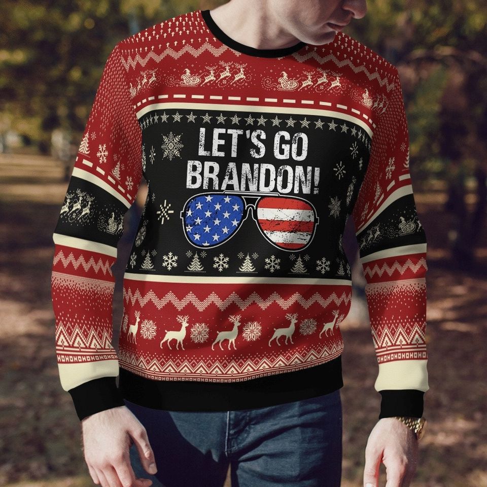 Let's Go Brandon Ugly Christmas  3D Sweater