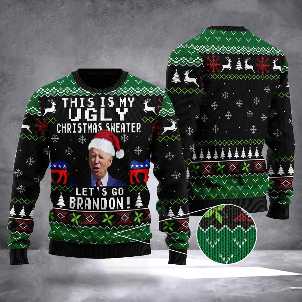 Lets Go Brandon Ugly Christmas Sweater FJB Anti Joe Biden Clothing