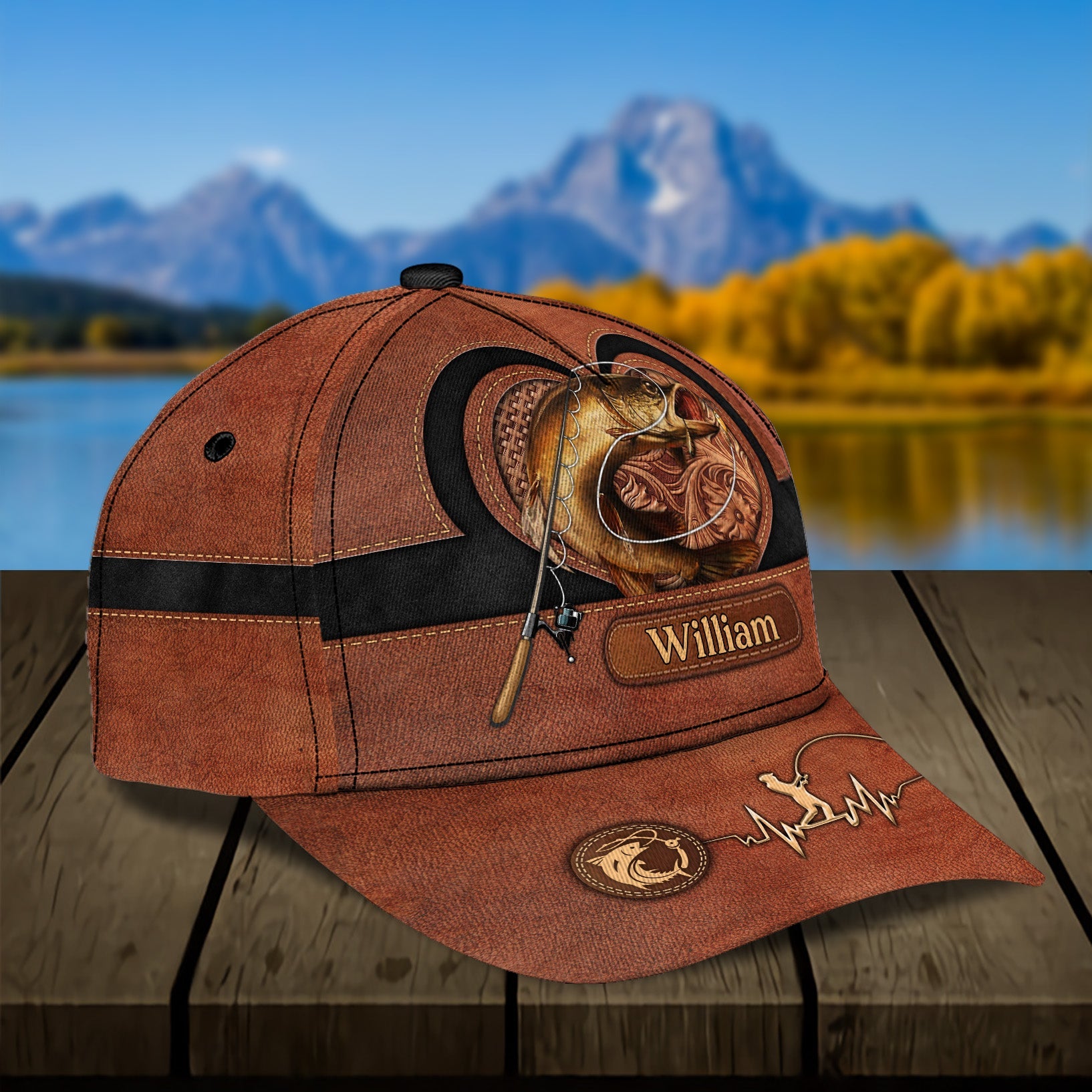 Let's Go Fishing Personalized Classic Cap, Personalized Gift for Fishing Lovers Trucker Hats Custom Hats Gifts For Men & Women