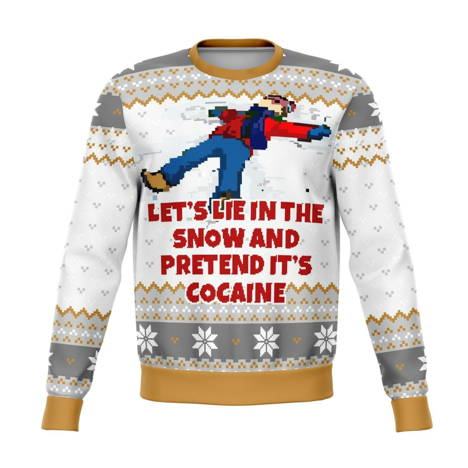 Lets Lie In The Snow And Pretend Dank Ugly Christmas Sweater Adult 3D Funny Matching for family